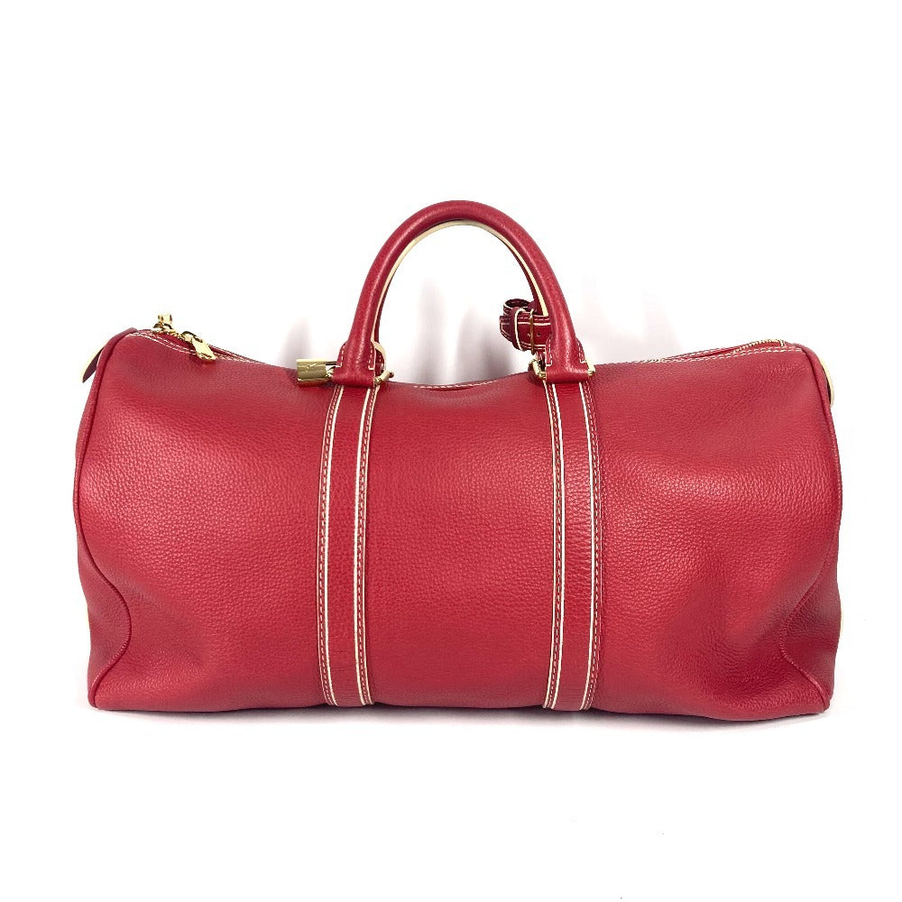 LOUIS VUITTON Boston Duffel bag leather Red Tobaco Keepall 50