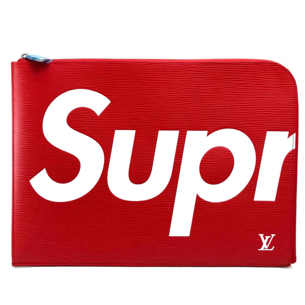 LOUIS VUITTON Clutch bag Epi Leather Red Louis Vuitton x Supreme Epi Pochette Joule GM unisex(Unisex)