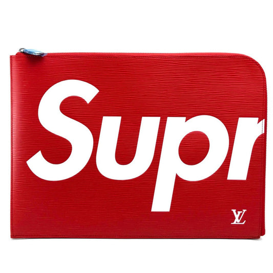 LOUIS VUITTON Clutch bag Epi Leather Red Louis Vuitton x Supreme Epi Pochette Joule GM unisex(Unisex)
