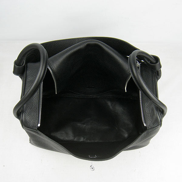 Luxury Hermes Lindy 34cm handbag 6208 black Silver