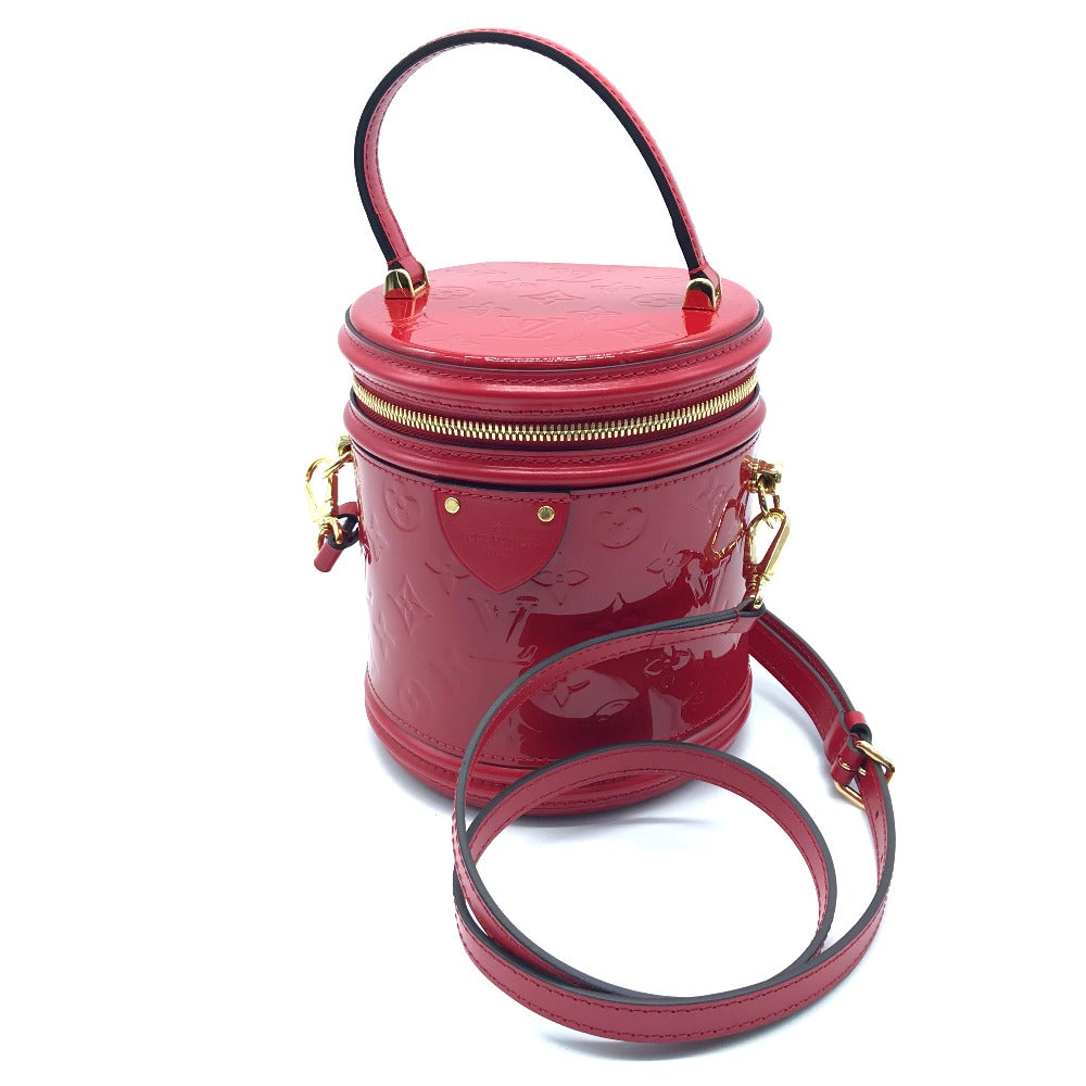 LOUIS VUITTON Handbag Patent leather Red Monogram Vernis Cannes PM