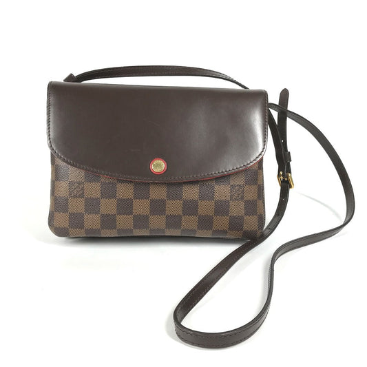LOUIS VUITTON Shoulder Bag Damier canvas Brown Damier Twice Women