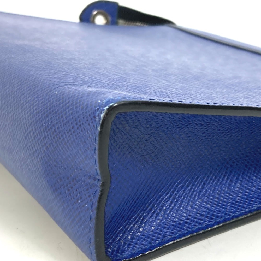 LOUIS VUITTON business bag M30575 Taiga Leather blue Taiga Pochette Voyage MM mens