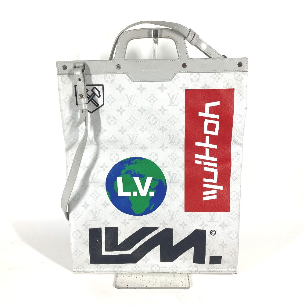 LOUIS VUITTON Tote Bag Monogram canvas white Monogram white Flat Vertical Tote mens