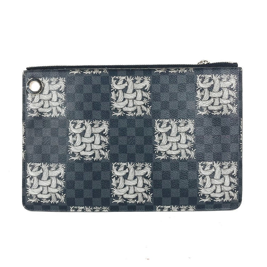 LOUIS VUITTON Clutch bag Damier Grafitto Canvas black Damier Grafitte Pochette Jules PM mens