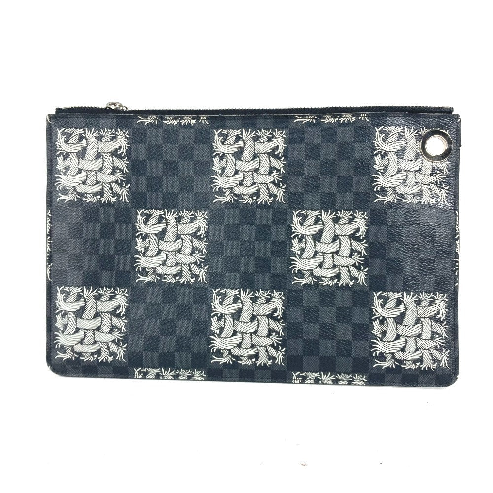 LOUIS VUITTON Clutch bag Damier Grafitto Canvas black Damier Grafitte Pochette Jules PM mens