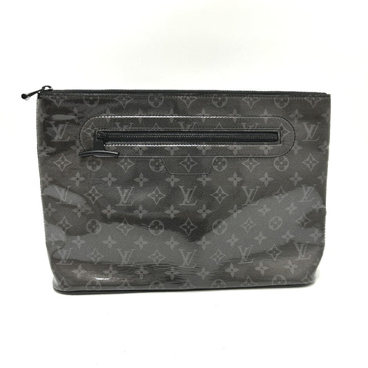 LOUIS VUITTON Clutch bag Plastics black Monogram Eclipse Glaze Pochette Cosmos