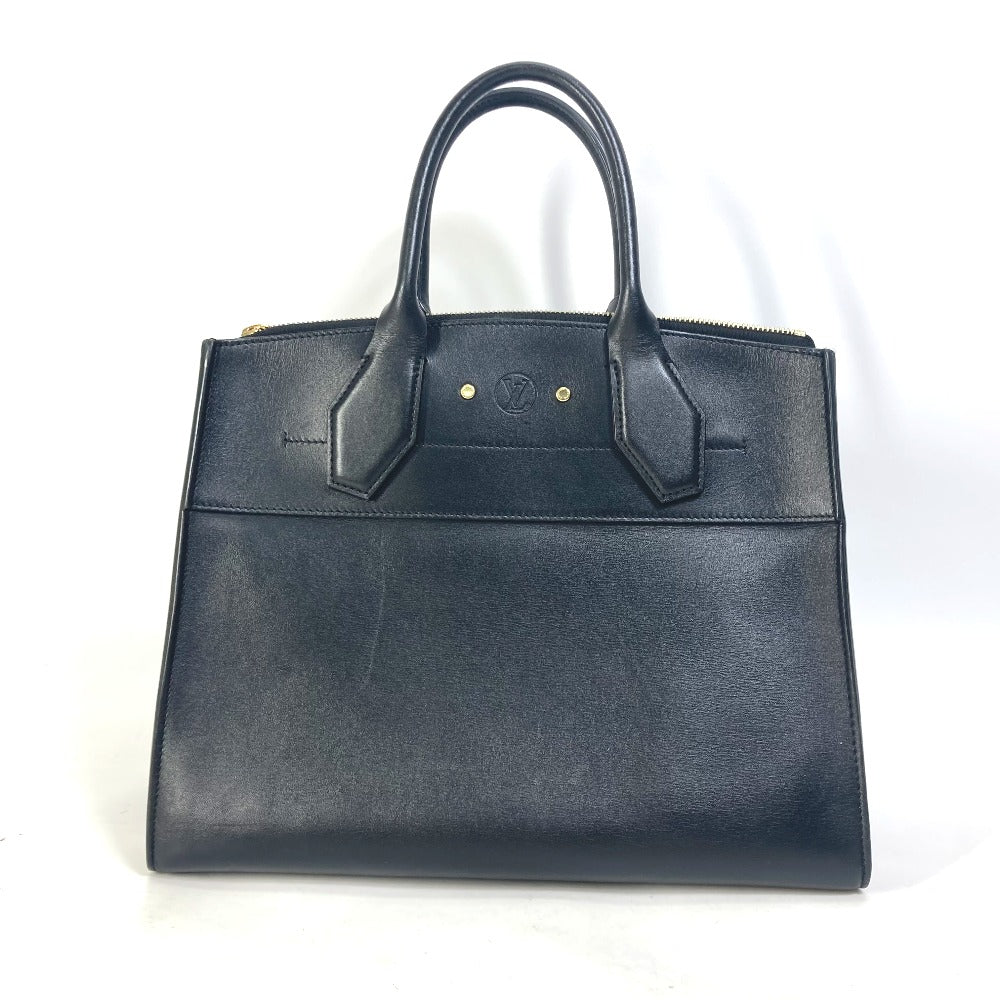 LOUIS VUITTON Handbag leather black Bag City Steamer MM Women