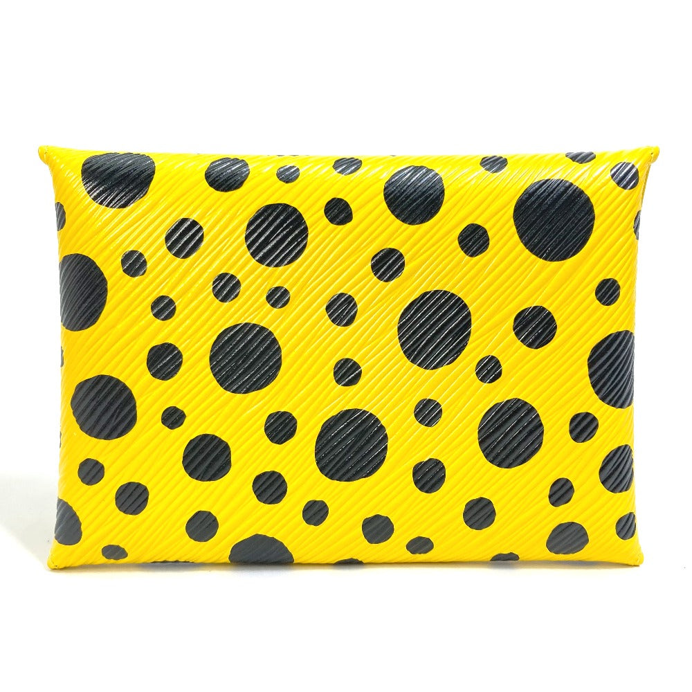 LOUIS VUITTON Pouch leather Yellow x black yellow leather dots only Yayoi Kusama LV x YK Pochette Kirigami Women