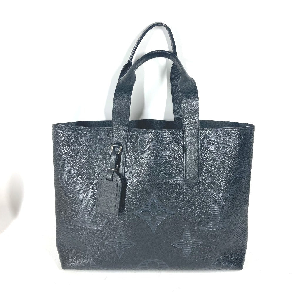 LOUIS VUITTON Shoulder Bag leather black Monogram Giant Shadow Hippo Voyage NV mens