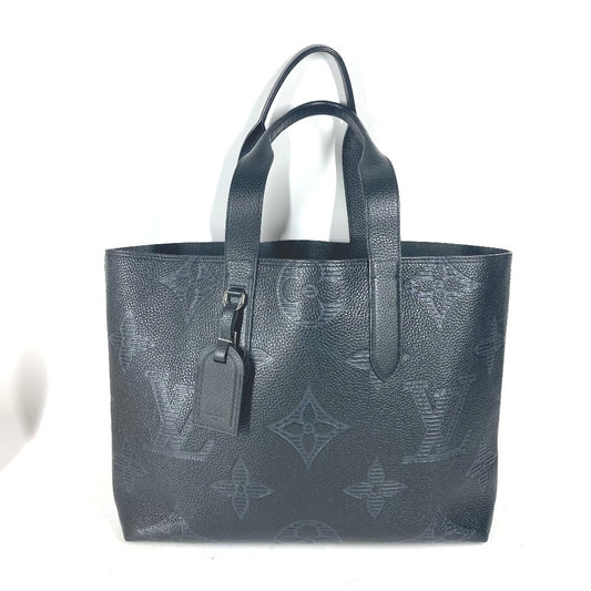 LOUIS VUITTON Shoulder Bag leather black Monogram Giant Shadow Hippo Voyage NV mens