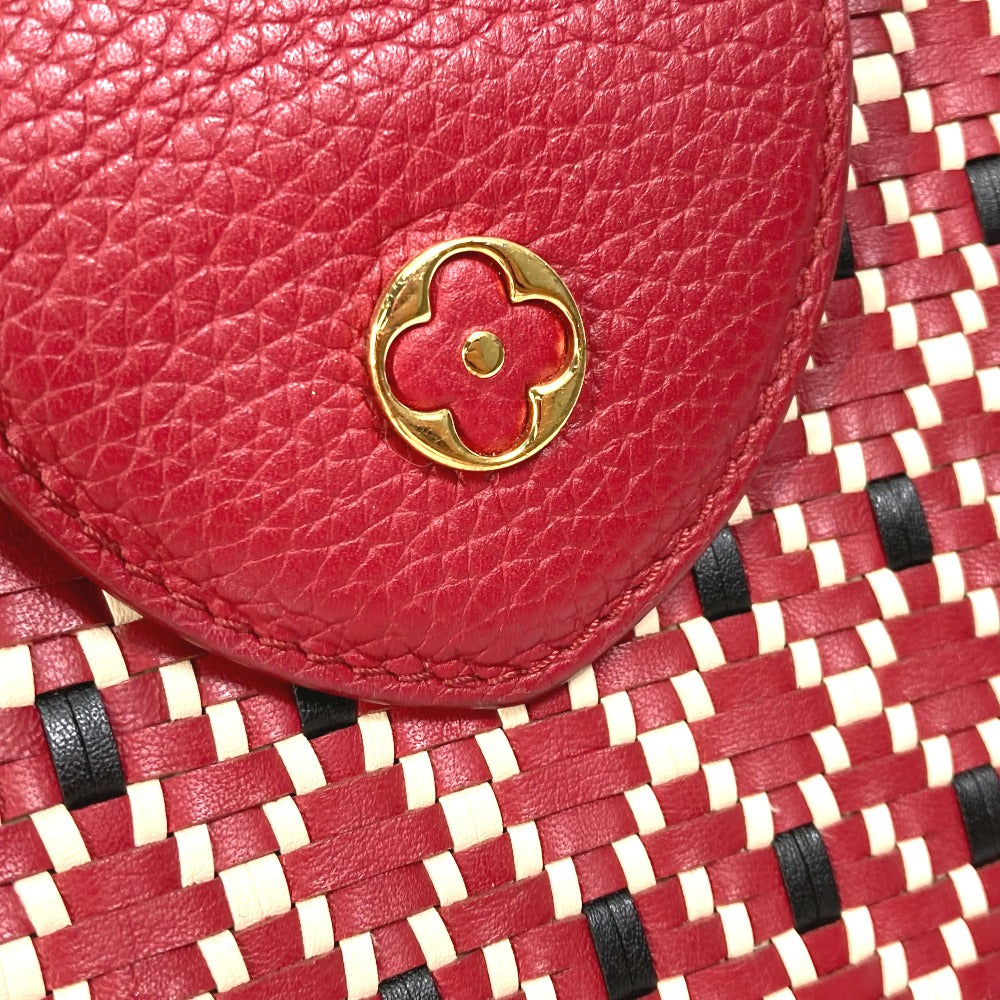 LOUIS VUITTON Handbag leather Red Plating LV signature Capusine PM