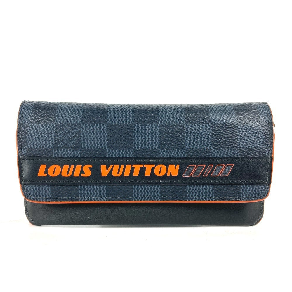 LOUIS VUITTON Pouch Damier Cobalt Canvas Navy Damier Cobalt Etui Lunet Woody unisex(Unisex)