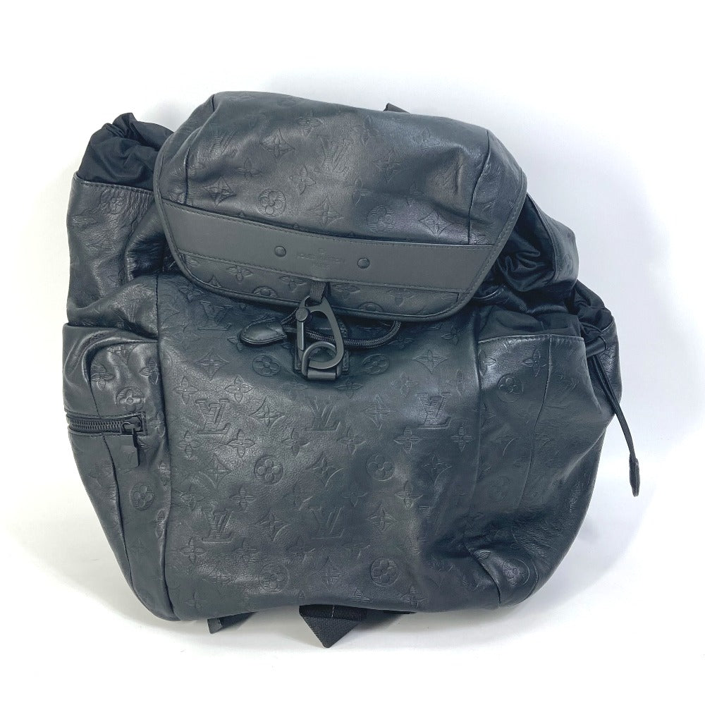 LOUIS VUITTON Backpack leather black Monogram shadow Discovery backpack