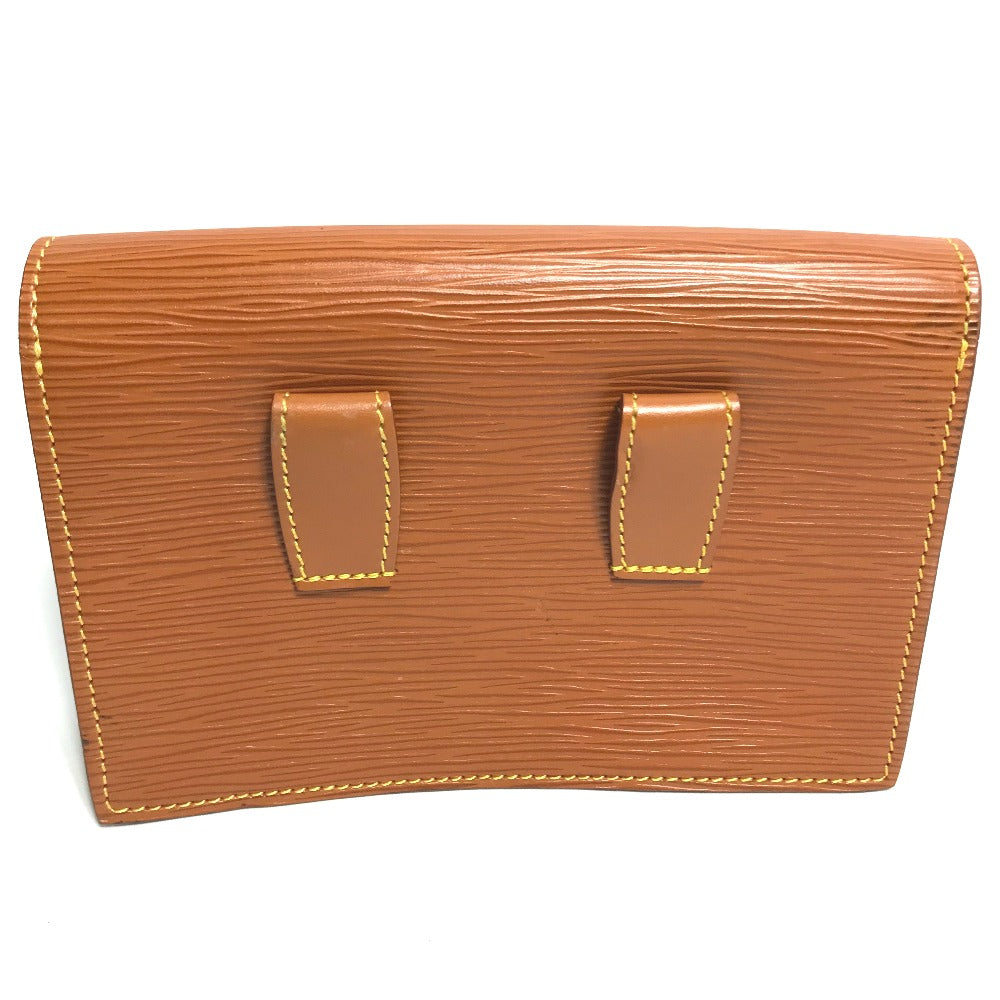 LOUIS VUITTON Pouch Epi Leather Brown Epi Santure Tilsit Women