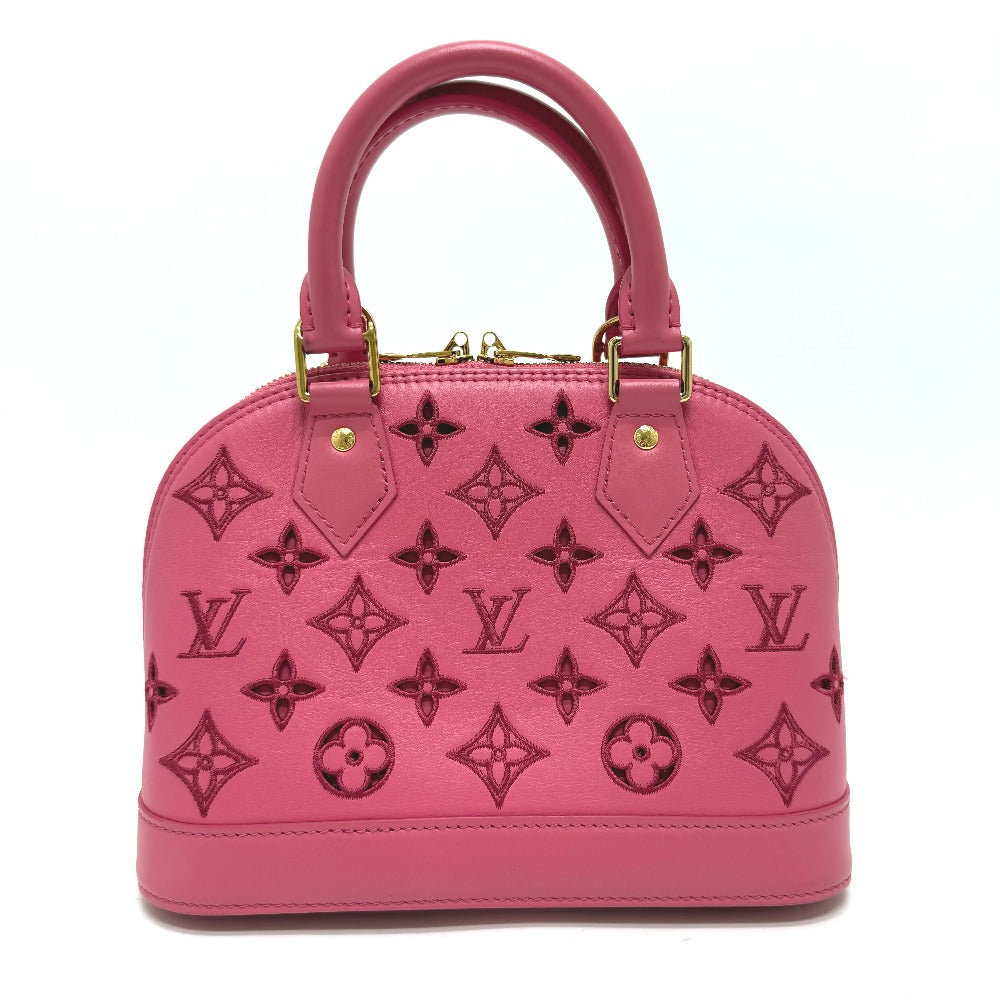 LOUIS VUITTON Handbag leather pink LV Broderie Anglaise Alma BB