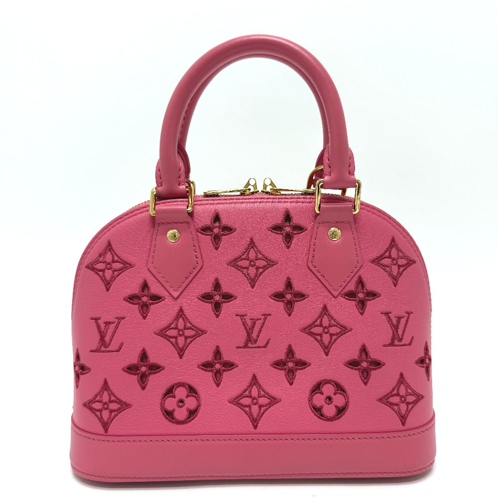 LOUIS VUITTON Handbag leather pink LV Broderie Anglaise Alma BB