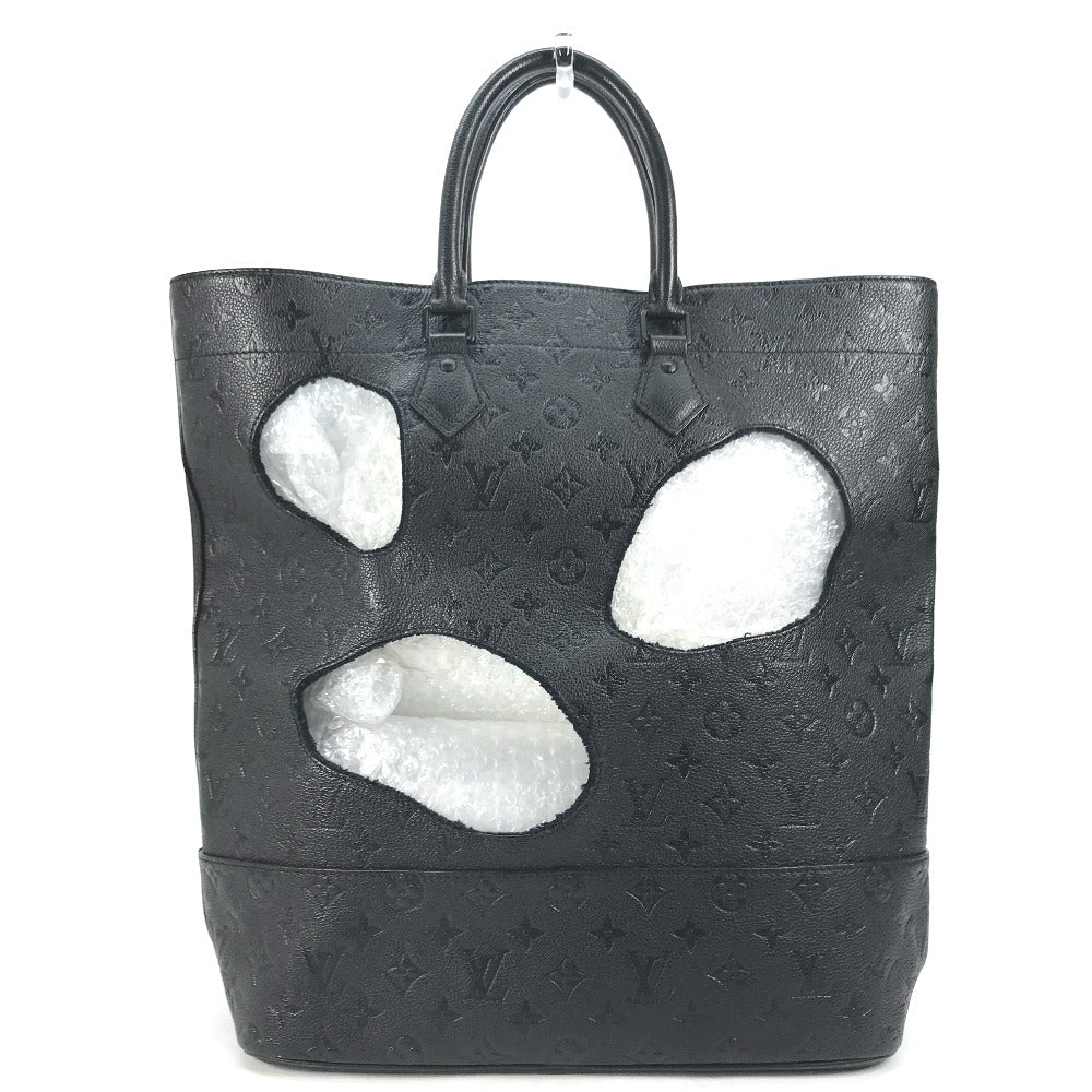Luxury Women's Tote Bag | LOUIS VUITTON Tote Bag Monogram Ann Platt Leather black Rei Kawakubo collaboration Monogram Empreinte With Holes PM