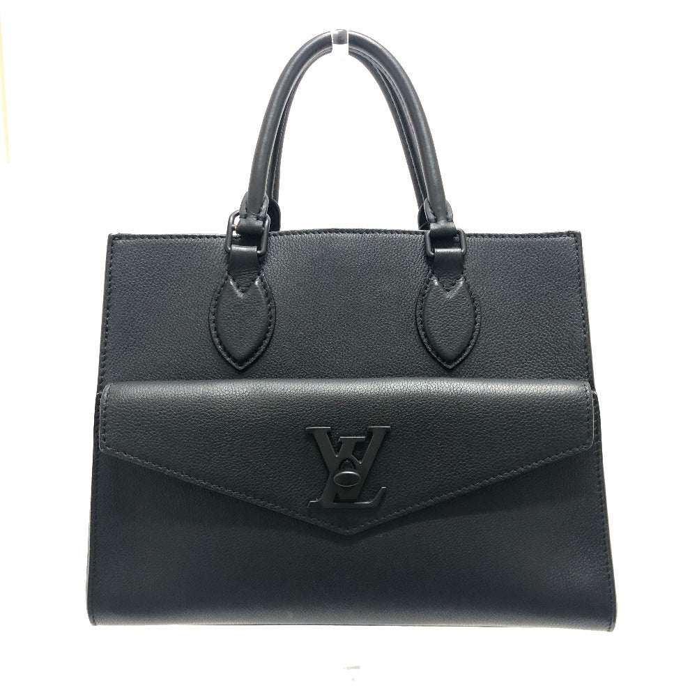 LOUIS VUITTON Handbag Grain Calfskin Leather black Rock Me Tote PM