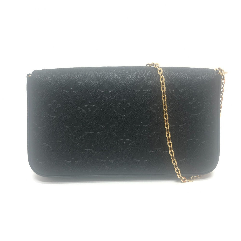 LOUIS VUITTON Shoulder Bag Monogram Ann Platt Leather black Pochette Felice