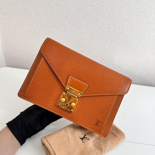 Louis Vuitton Epi Leather Sellier Dragonne - Brown Clutches, Handbags MR2104202547222A