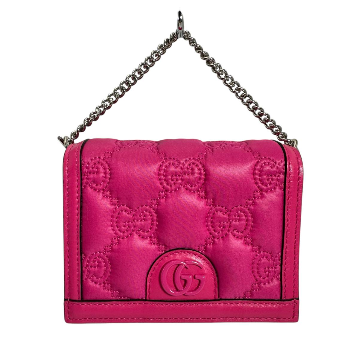 GUCCI Handbag Nylon, Leather pink Handbag bag GG Mini Matelasse Women