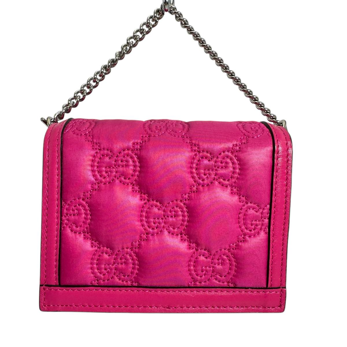 GUCCI Handbag Nylon, Leather pink Handbag bag GG Mini Matelasse Women