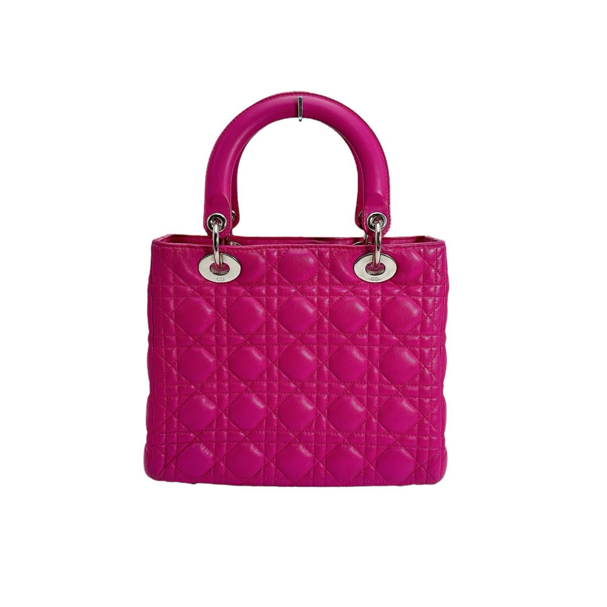 Dior Handbag lambskin Lambskin Pink 2WAY handbag Canage