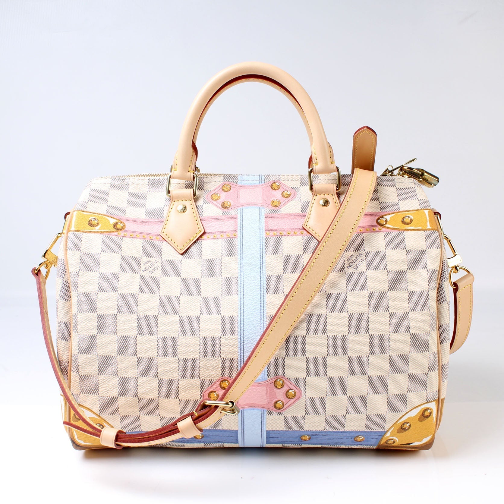 Louis Vuitton Speedy 30 Summer Trunks Bandouliere Damier Azur