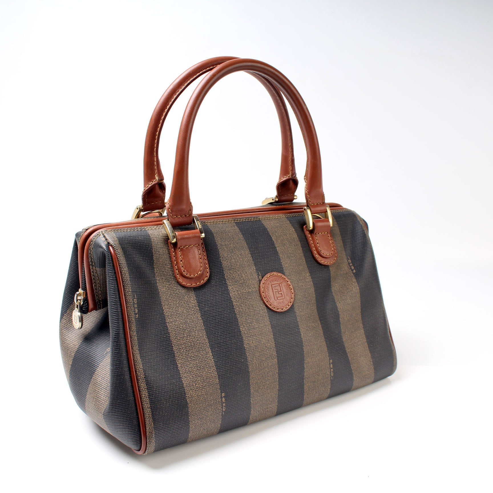 Fendi Pequin Small Boston Bag