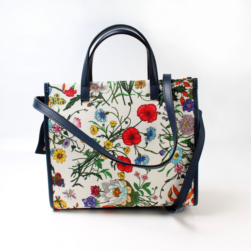 Gucci 550141 Canvas Flora Tote Medium Bag