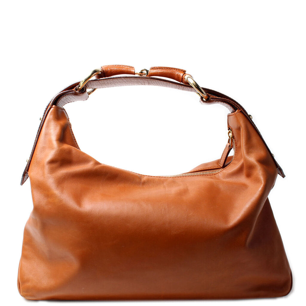 Gucci 115867 Horsebit Leather Hobo Bag