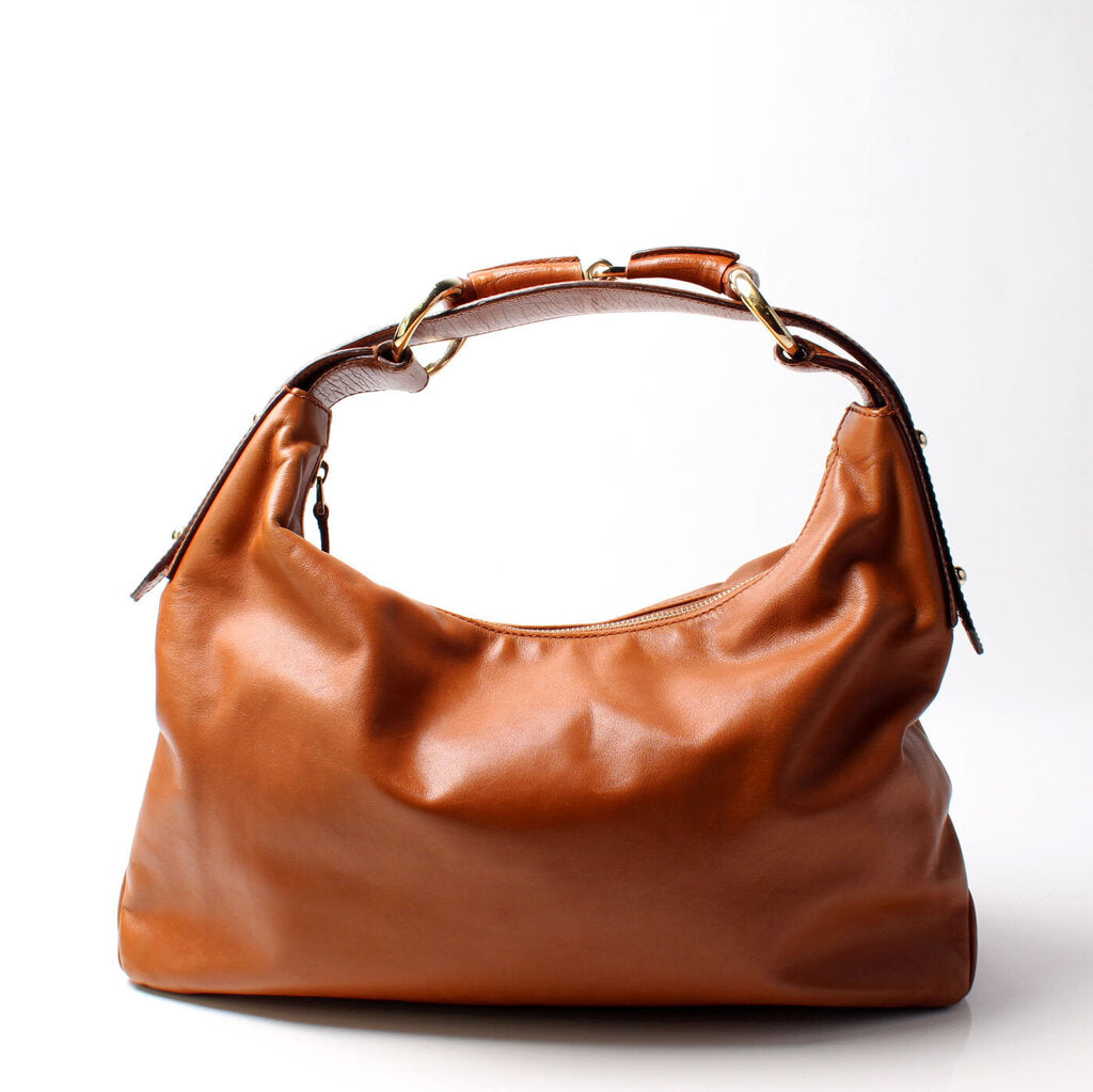 Gucci 115867 Horsebit Leather Hobo Bag
