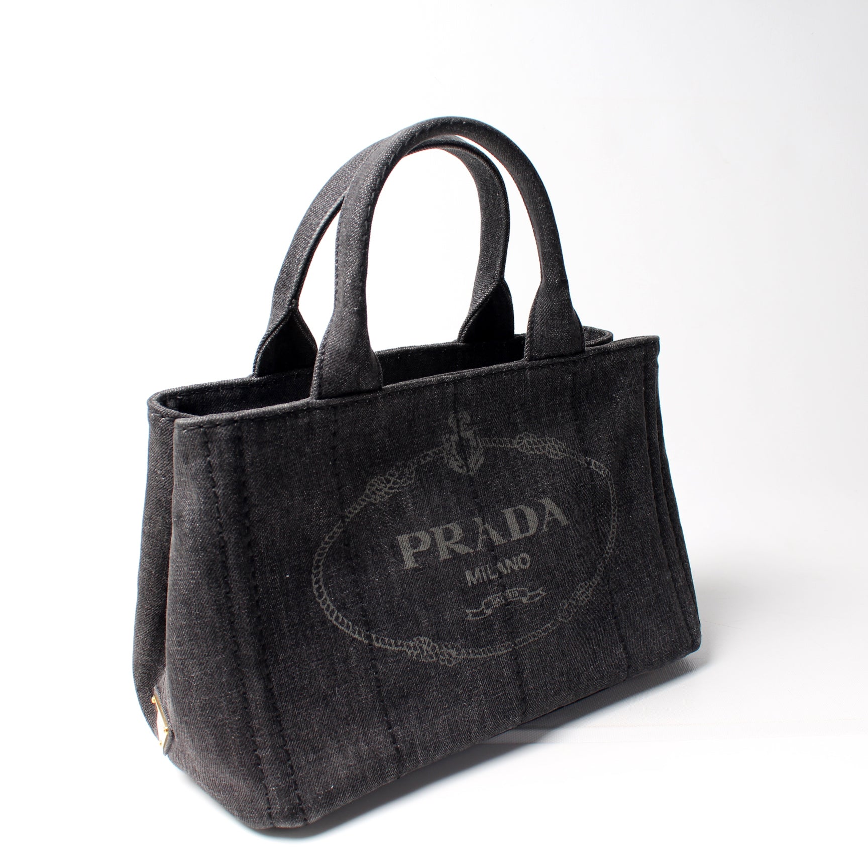 Prada Canapa Canvas Small Tote Bag