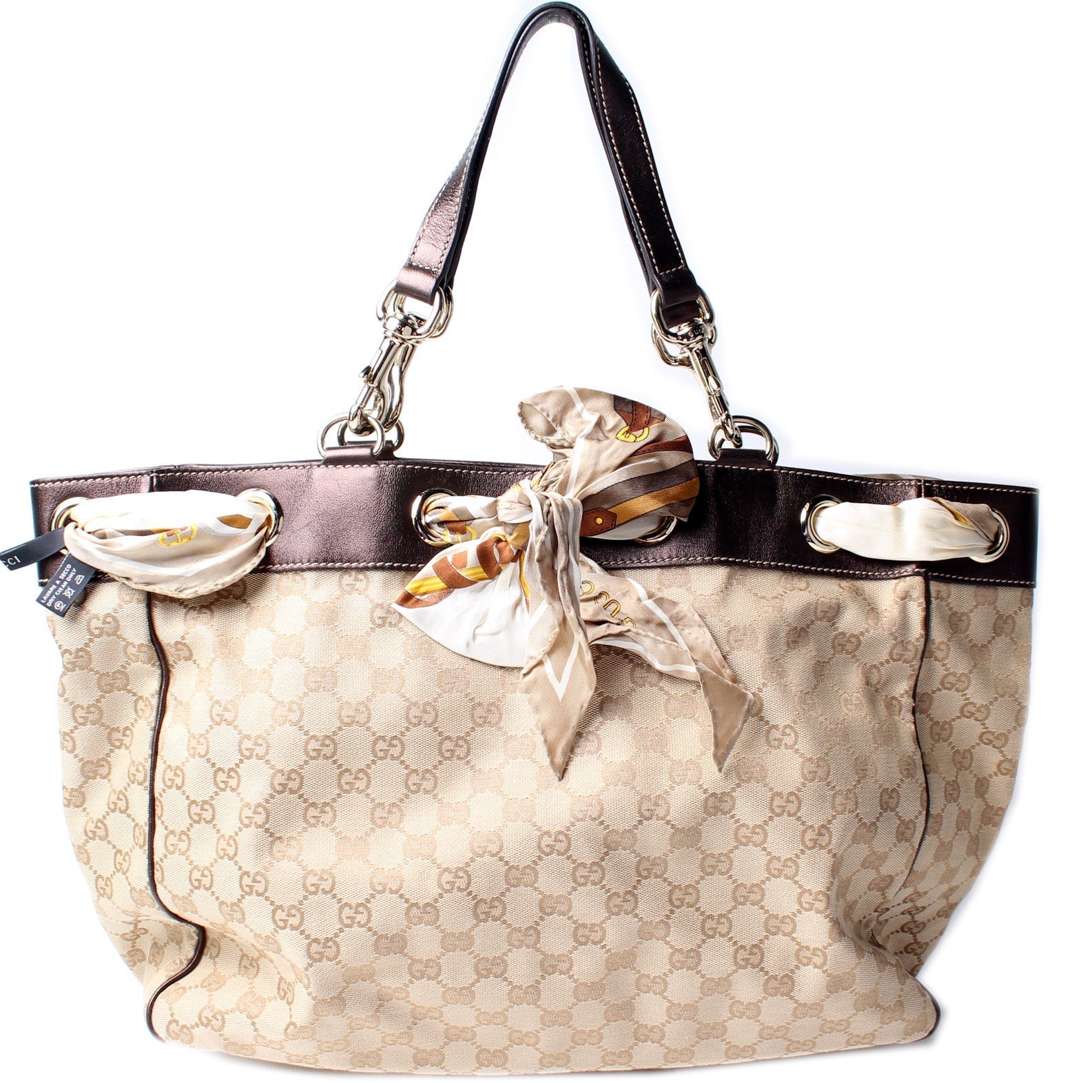 Gucci 153033 GG Canvas Positano Tote Bag