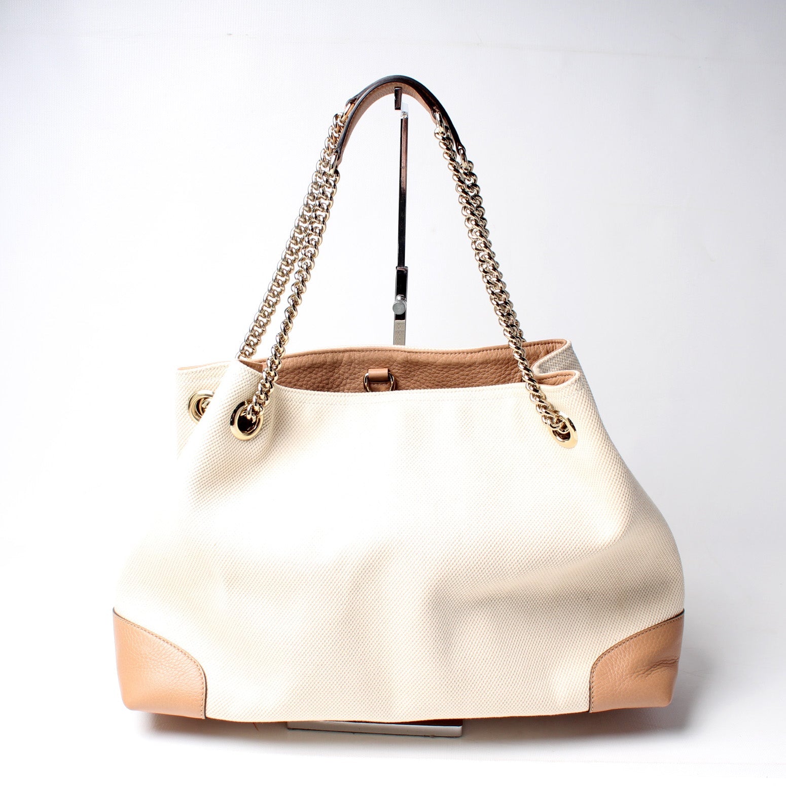 Gucci 308982 Linen Canvas Shoulder Medium Bag