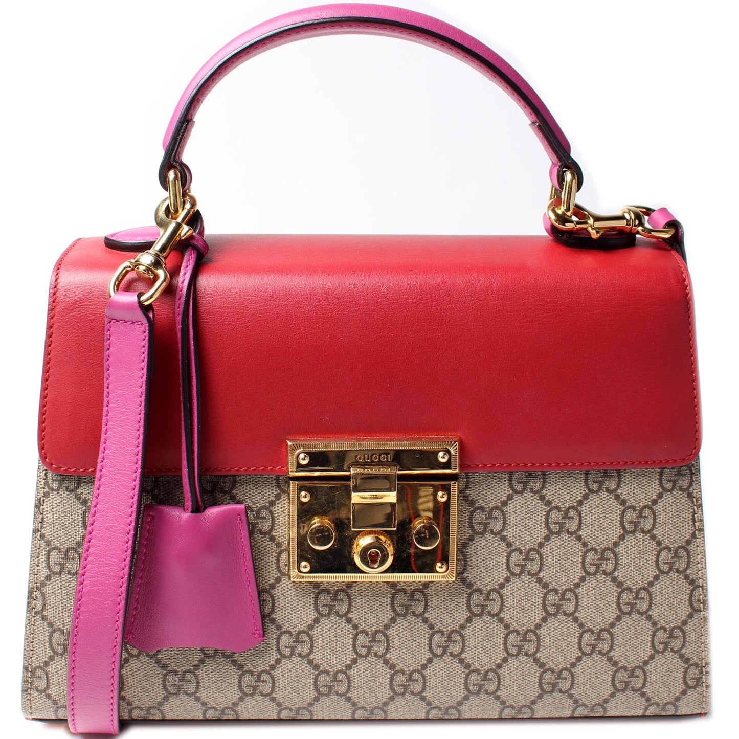 Gucci 453188 Padlock GG Supreme Top Handle Small Bag