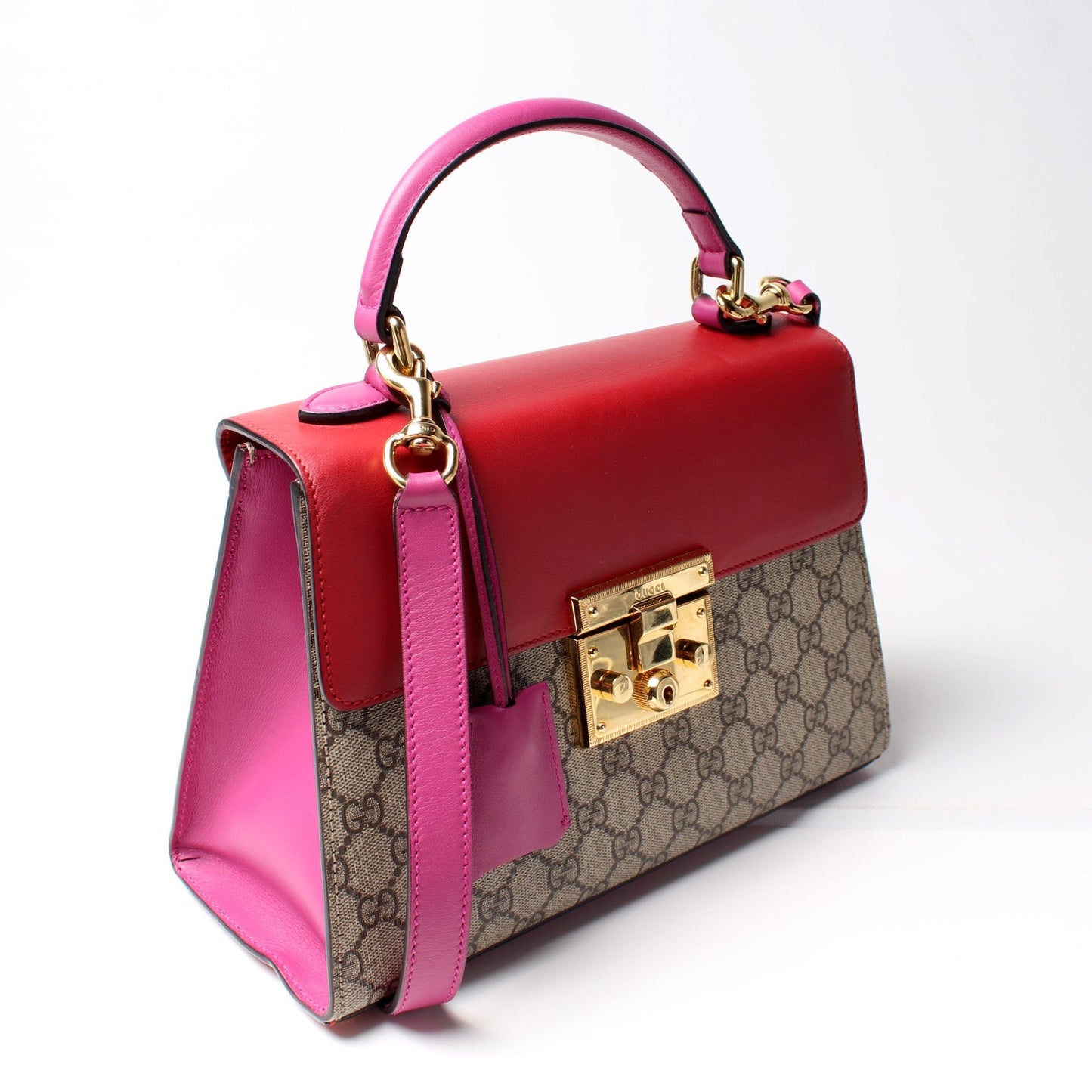 Gucci 453188 Padlock GG Supreme Top Handle Small Bag