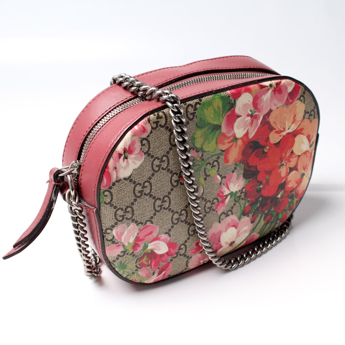 Gucci 409535 GG Supreme Blooms Mini Chain Bag