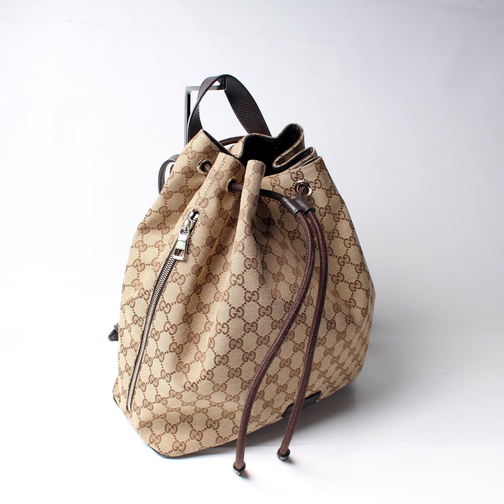Gucci 449175 GG Canvas Drawstring Backpack Bag