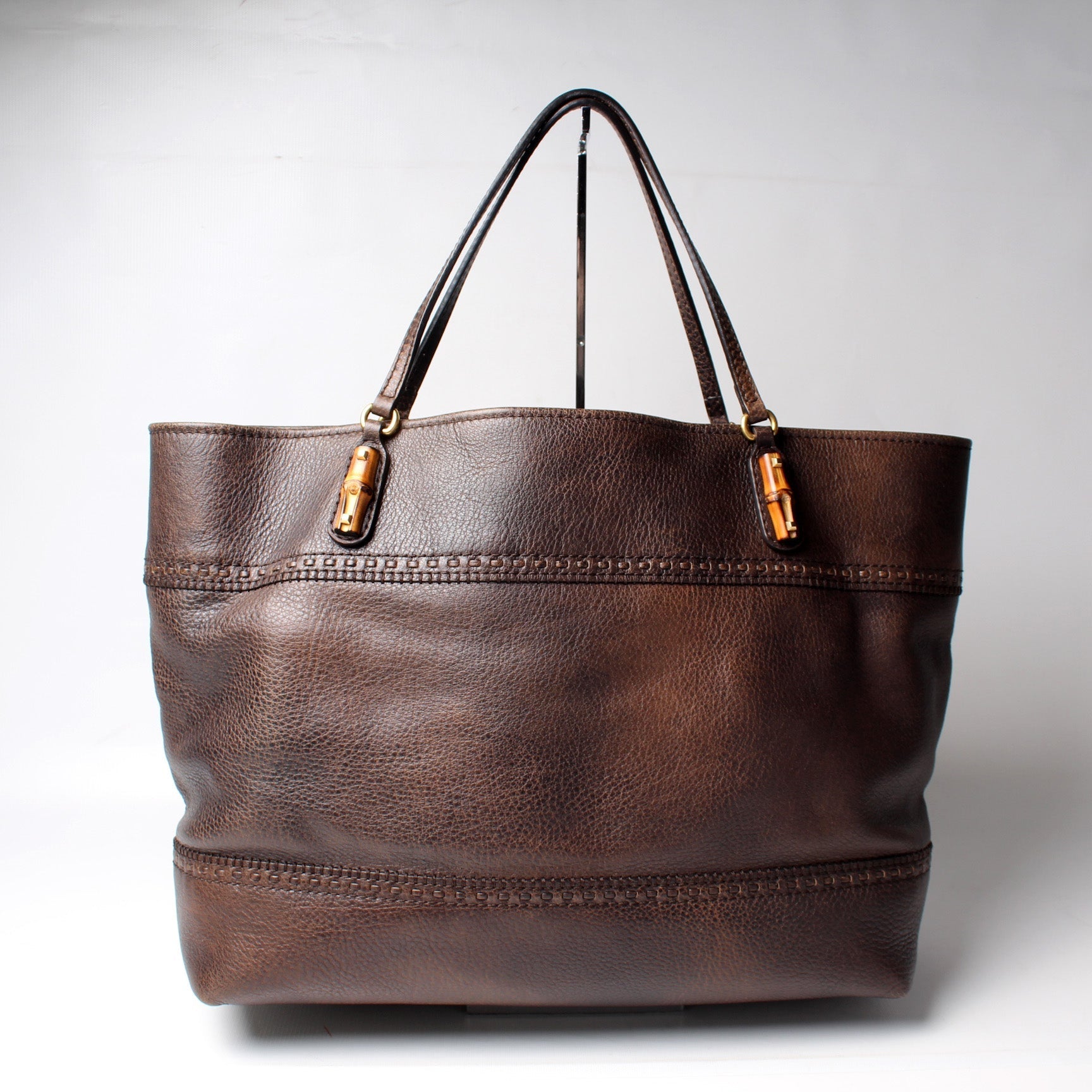 Gucci 339000 Bamboo Leather Tote Bag