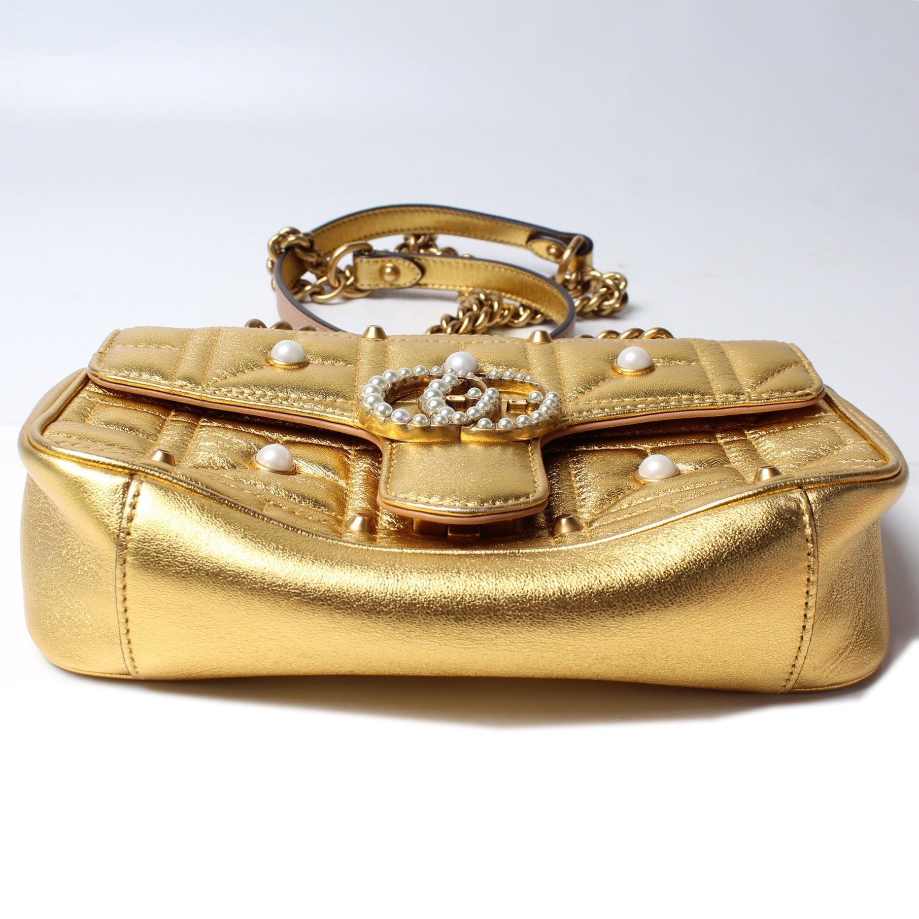 Gucci 446744 Marmont Shoulder Mini Flap Bag
