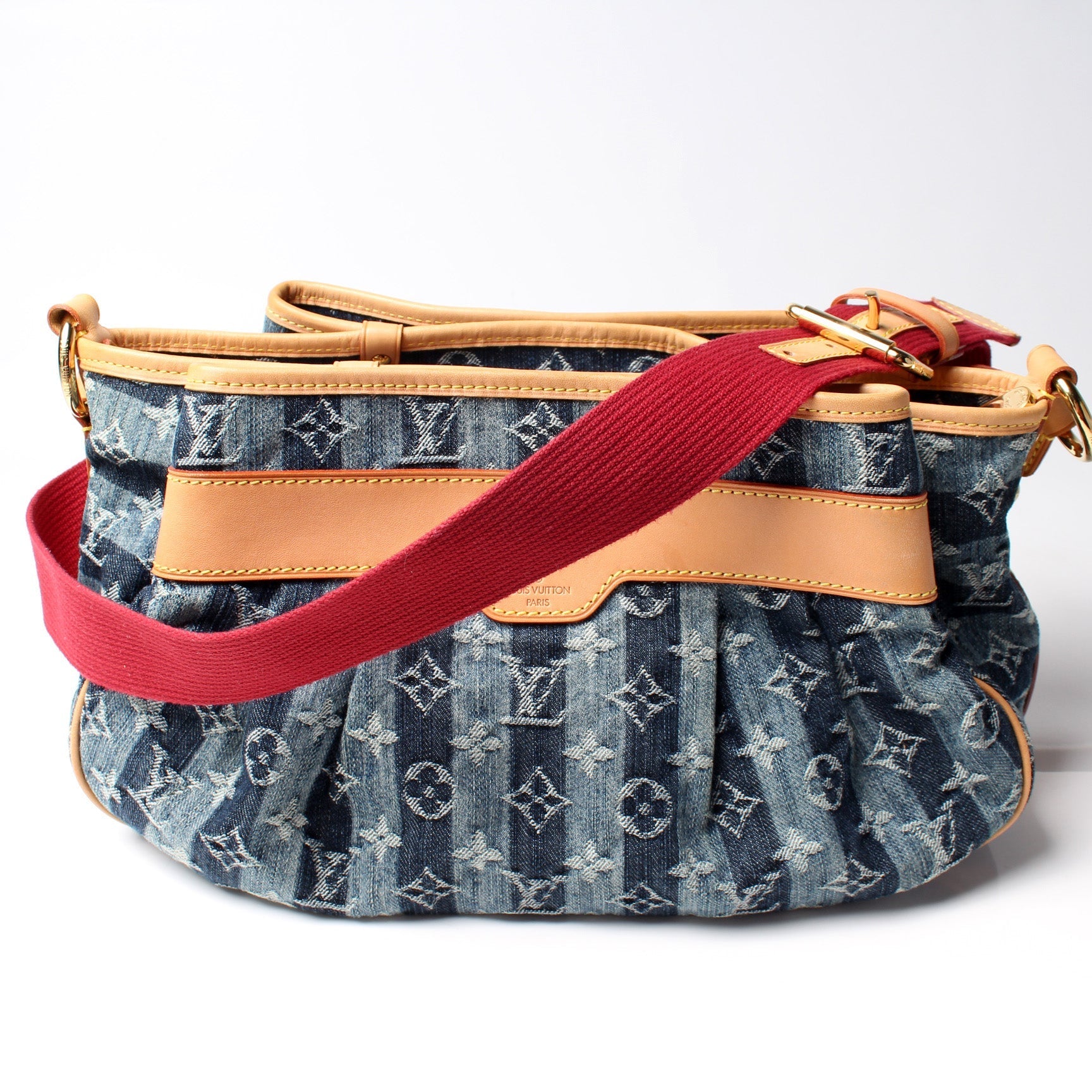 Louis Vuitton Denim Raye Porte Epaule MM