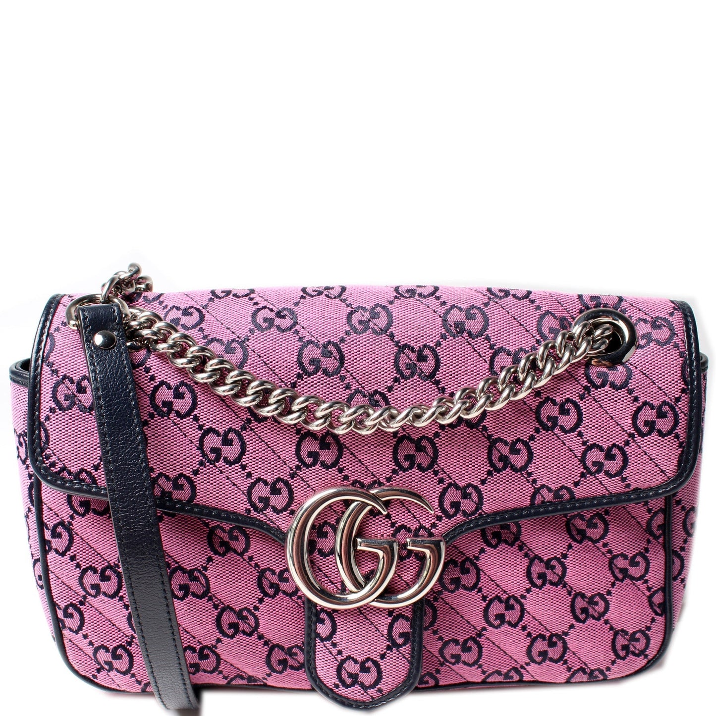 Gucci 443497 Marmont Shoulder Quilted Canvas Small Flap Bag