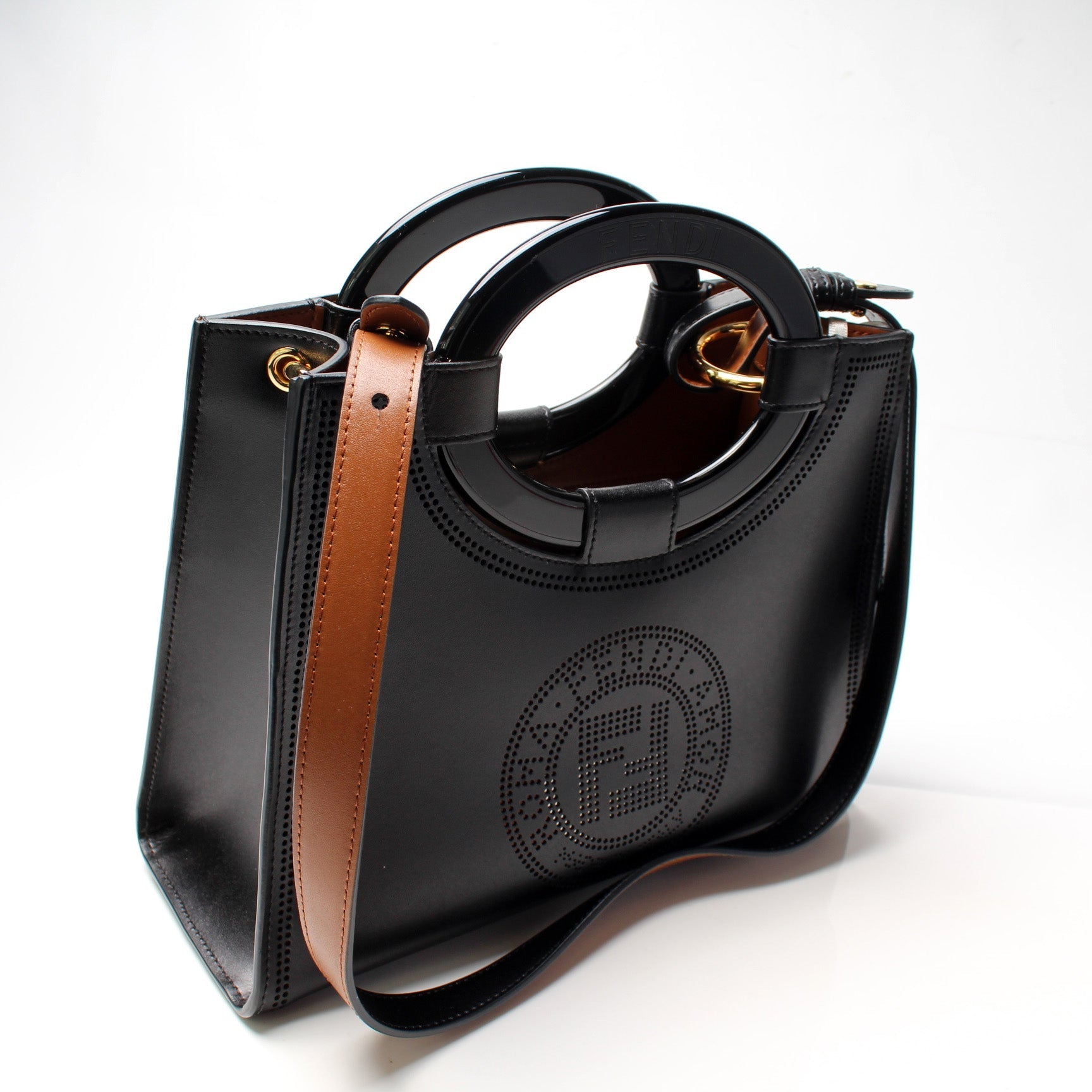 Fendi 8BH353 Runway Shopper Leather Small Bag
