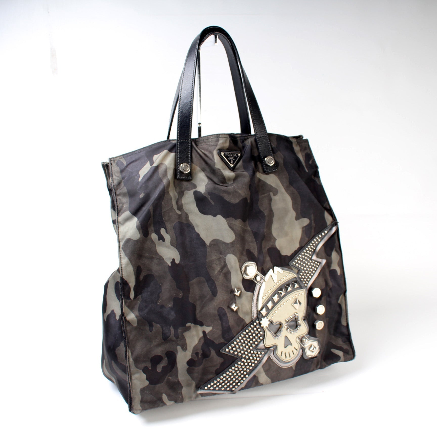 Prada Nylon Skull Tote Bag