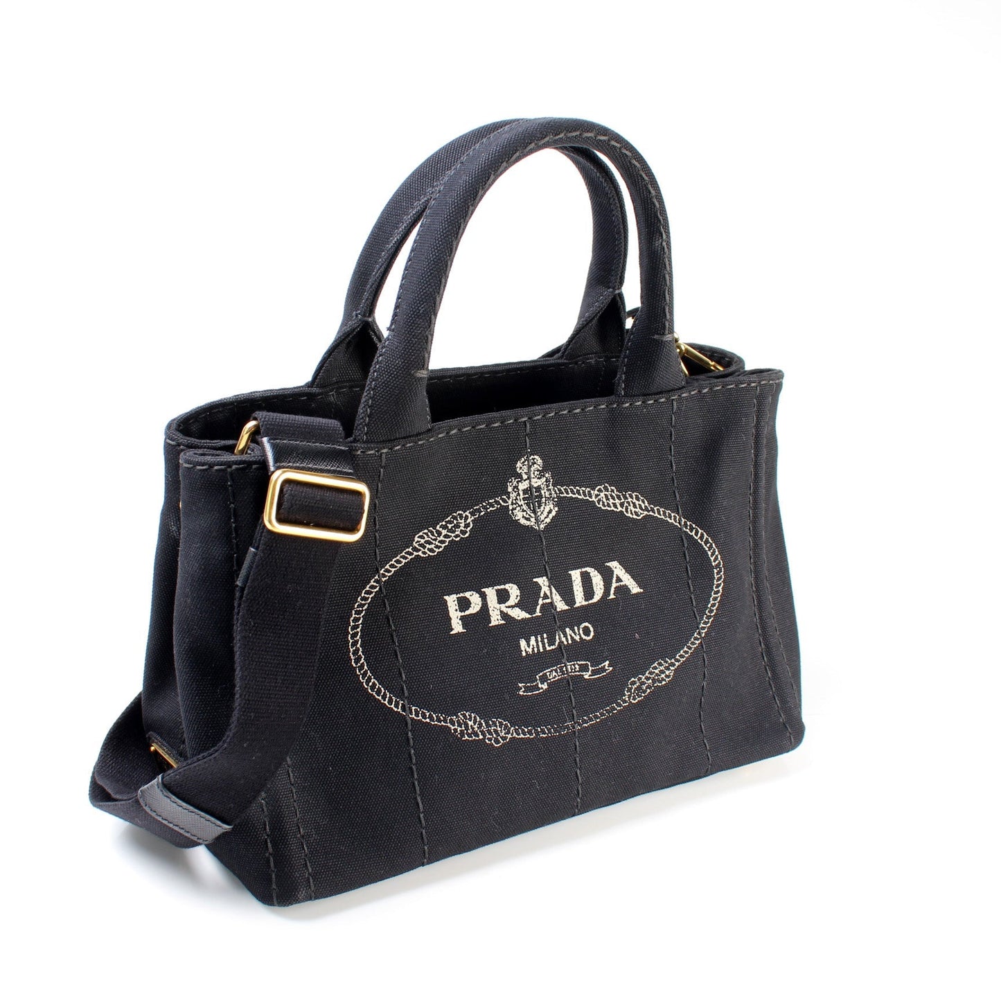 Prada Canapa Canvas Small Tote Bag