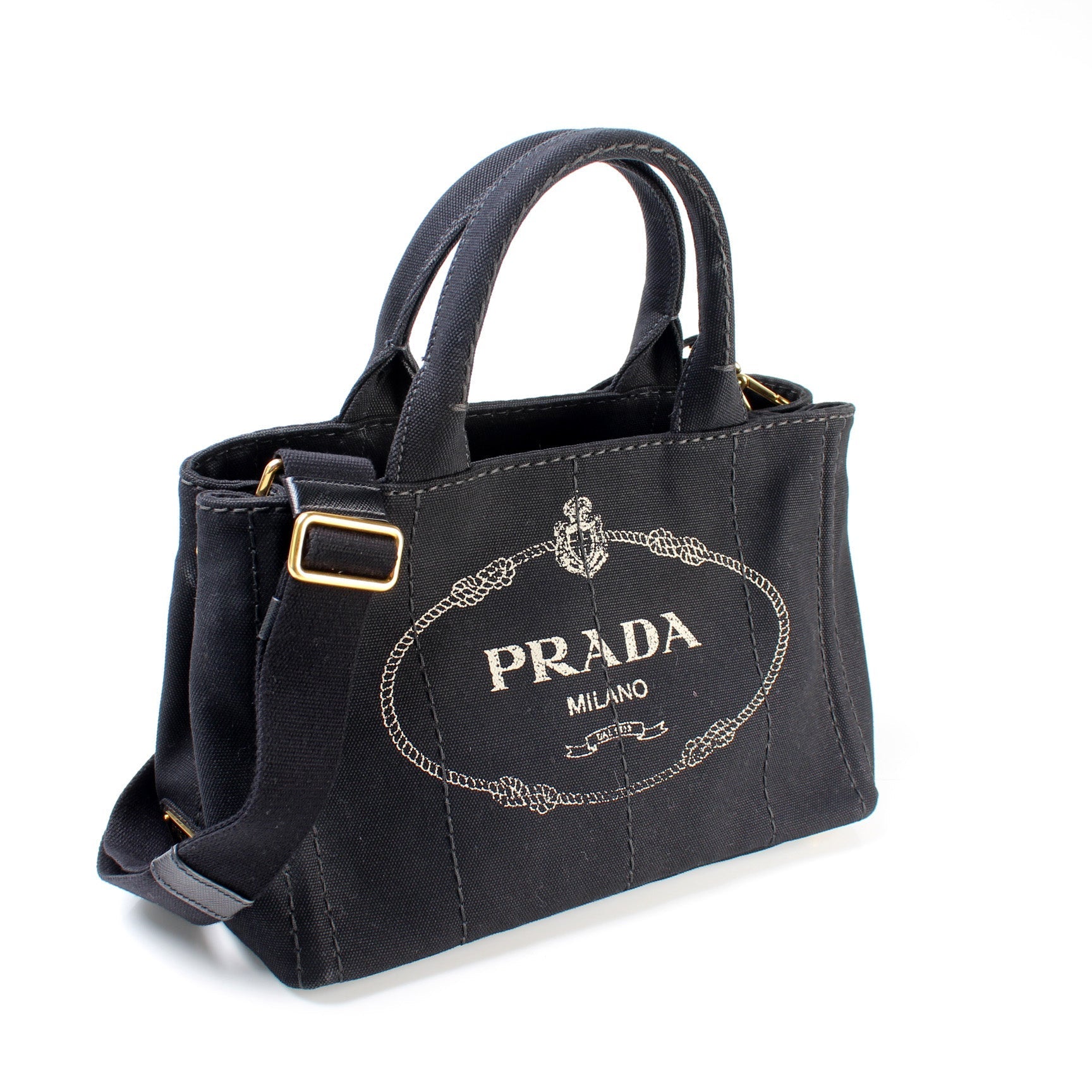 Prada Canapa Canvas Small Tote Bag