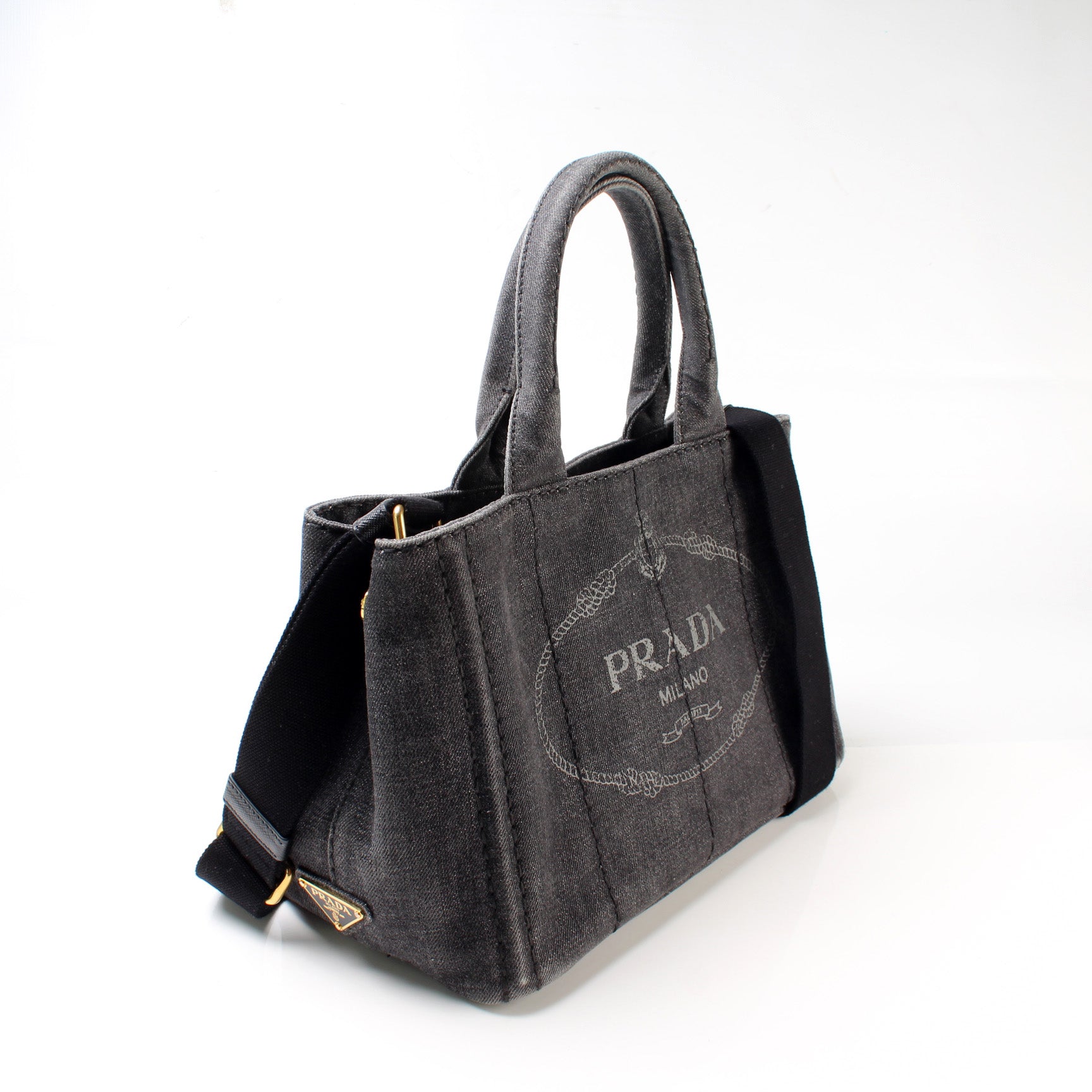 Prada Canapa Canvas Small Tote Bag