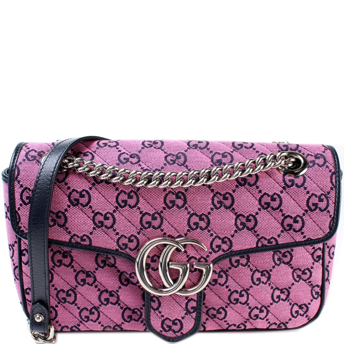 Gucci 443497 GG Marmont Shoulder Quilted Canvas Small Flap Bag